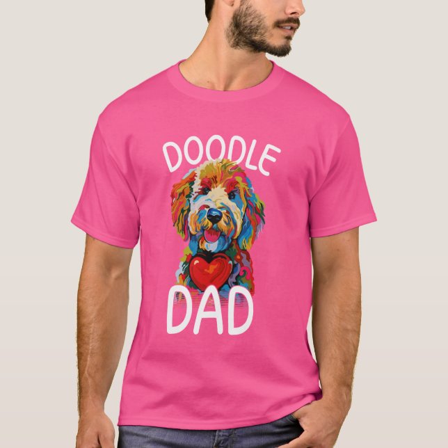 T-shirt Goldendoodle Papa Design Pop Art Mens Goldendoodle (Devant)