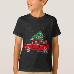 T-shirt Goldendoodle Riding Camion Rouge Père Noël Christm
