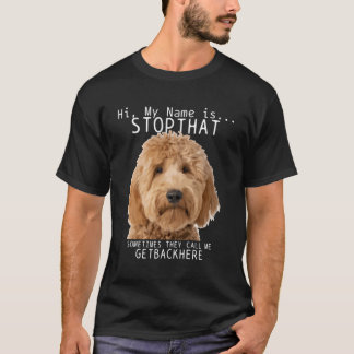 T-shirt Goldendoodle Salut Mon Nom Est Stop Que Drôle Chie