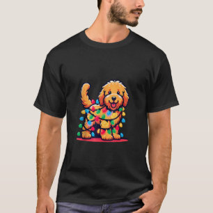 T-shirt Goldendoodle sapin de Noël Lumières Golden Doo
