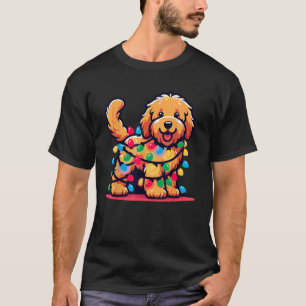 T-shirt Goldendoodle sapin de Noël Lumières Golden Doo