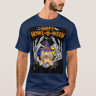 T-shirt Goldendoodle Skeleton Heart Happy HowlOWeen Costum