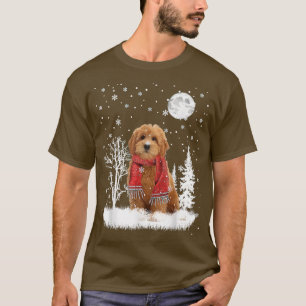 T-shirt Goldendoodle sous le pyjama de Noël de neige au cl