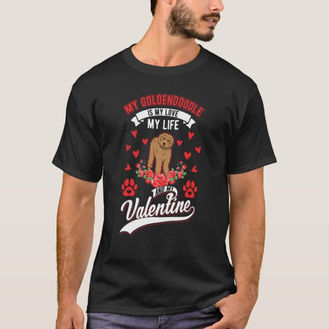 T-shirt Goldendoodle Valentines Day (Devant)