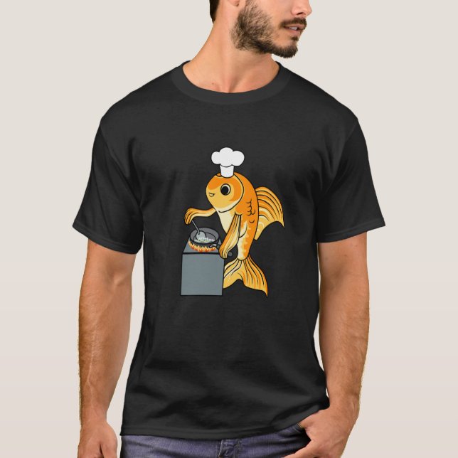 T-shirt Goldfish Chef Ironic Quote Cute Fish Cooking (Devant)
