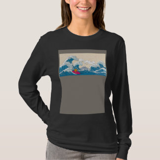 T-shirt GoldFish Surfing Great Wave Off Kanagawa Surfer