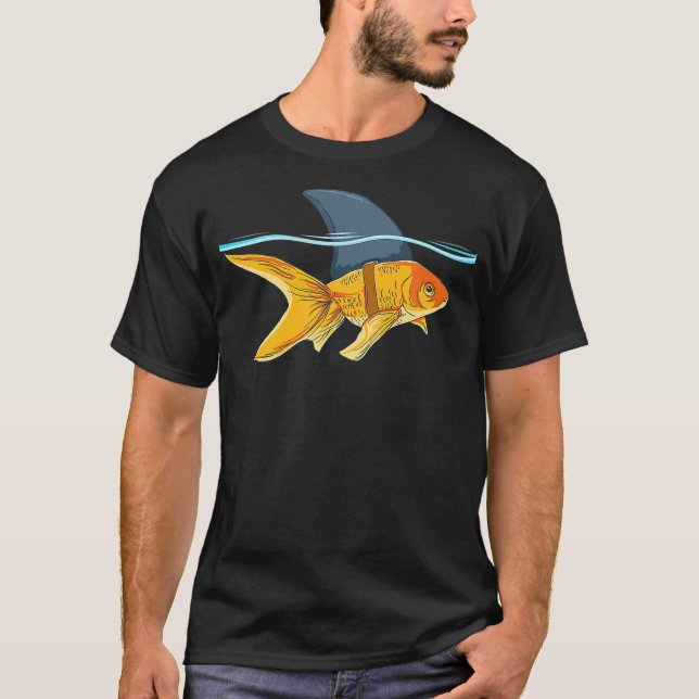 T-shirt Goldfish with Fin Shark Funny Fish (Devant)