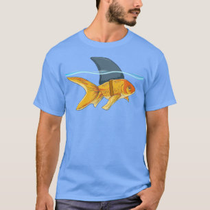 T-shirt Goldfish with Shark Fin Funny
