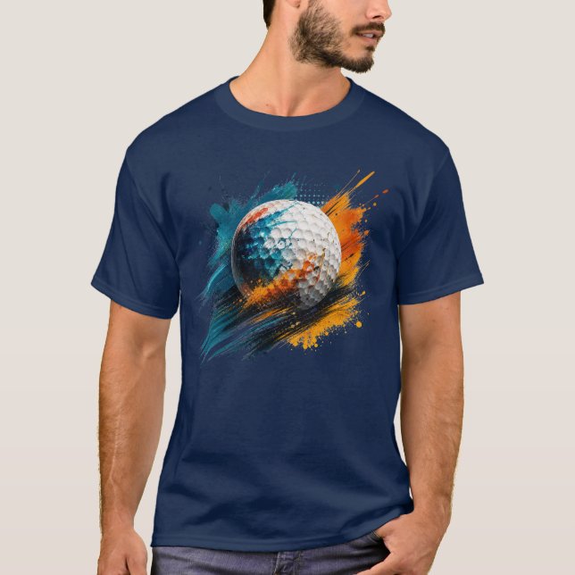 T-shirt Golf Abstrait Éclaboussure de Peinture (Devant)