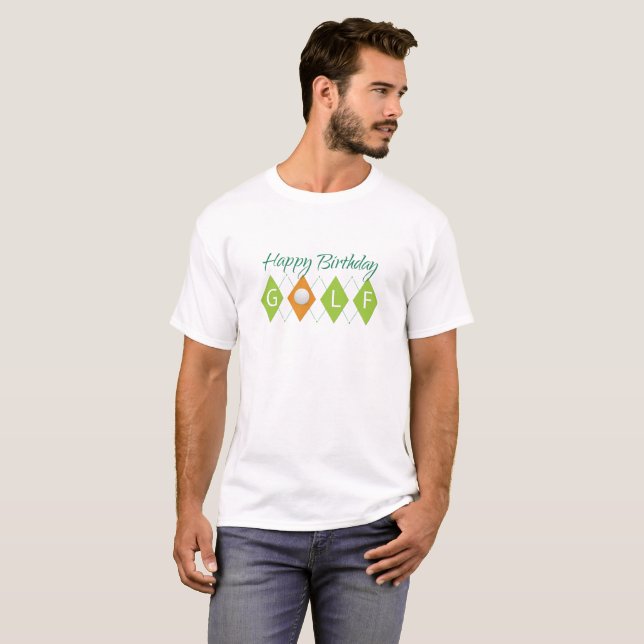 T-shirt Golf Anniversaire Diamant Vert Formes (Devant entier)