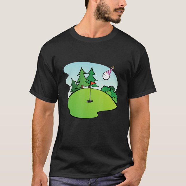 T-shirt Golf Anniversaire Golf Heureux Birdie Pour Moi Pap (Devant)