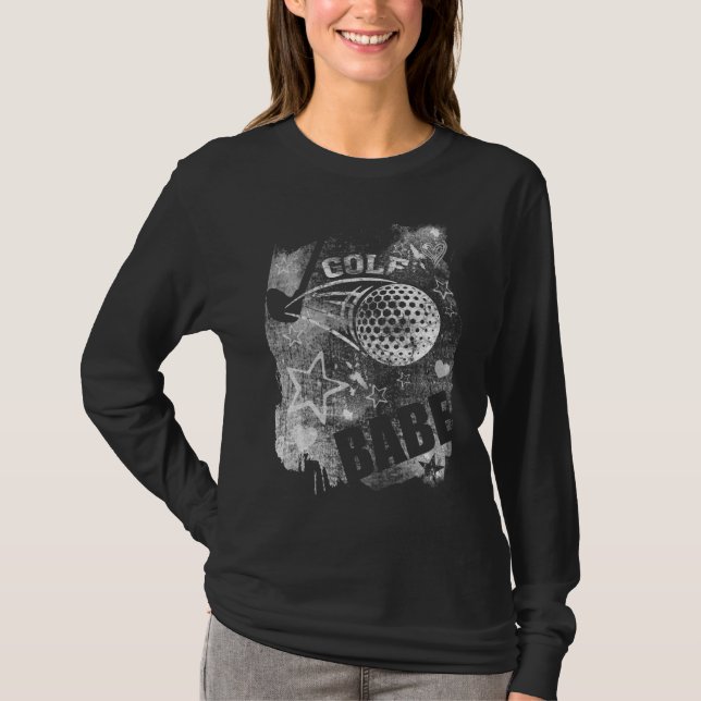 T-shirt Golf Babe, Black Grunge Golf (Devant)