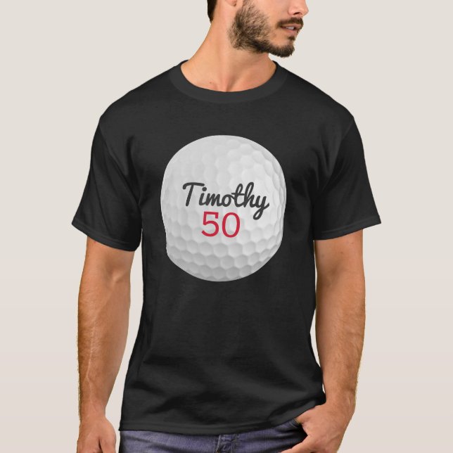 T-shirt Golf Ball Anniversaire - 50e ou autre année (Devant)