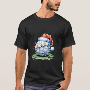 T-shirt Golf Ball Santa Hat Hommes FEMMES Noël Golf X