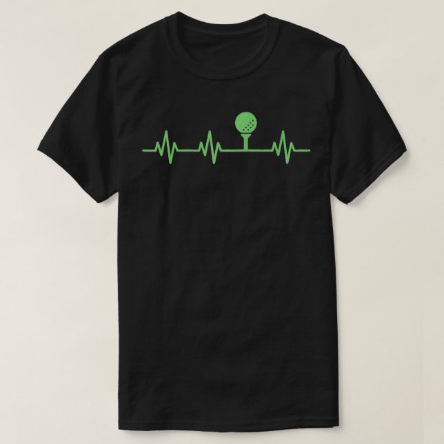 T-shirt Golf Ball Tee Lifeline Heartbeat Heart Love Simple (Design devant)