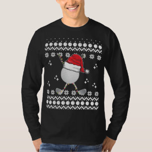 T-shirt Golf Ball Xmas Santa Hat Funny Vilain Noël Golf
