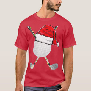 T-shirt Golf Balle Noël Santa Chapeau Funny Noël Golfer Pa