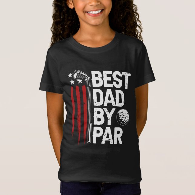 T-Shirt Golf Best Papa Par Par Par Daddy Golfer Drapeau Am (Devant)