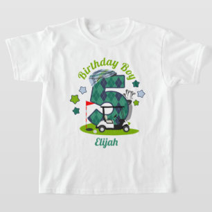 T-shirt Golf Birthday Boy Shirt Fifth Golf Party Shirt