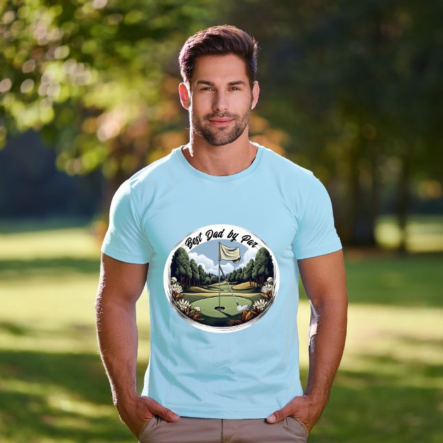 T-shirt Golf Club et Ball Best Papa par Par (Golf Course with Club and Golf Ball "Best Dad by Par" T-Shirt)