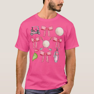 T-shirt Golf Coquette Bow Golf Ball Maman Jeu Jour Golfing