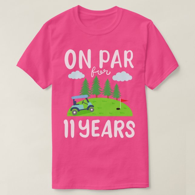 T-shirt Golf Course 11e Anniversaire Golf Cart (Design devant)