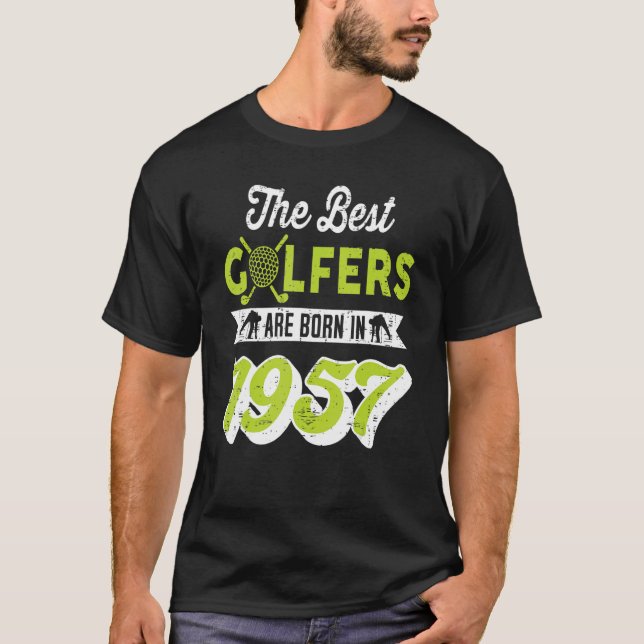T-shirt Golf de 65 ans Golfing Golf 1957 65e anniversaire (Devant)