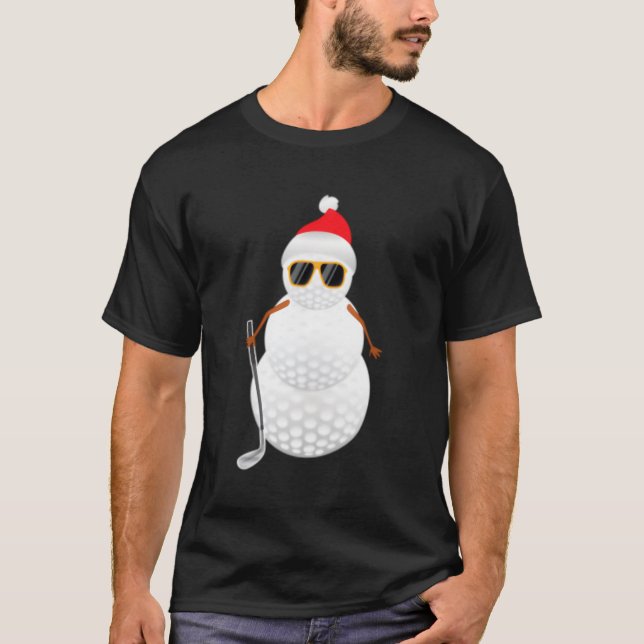 T-shirt Golf de balle de neige de père Noël (Devant)