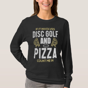 T-shirt Golf de disque drôle homme amateur de pizza joueur
