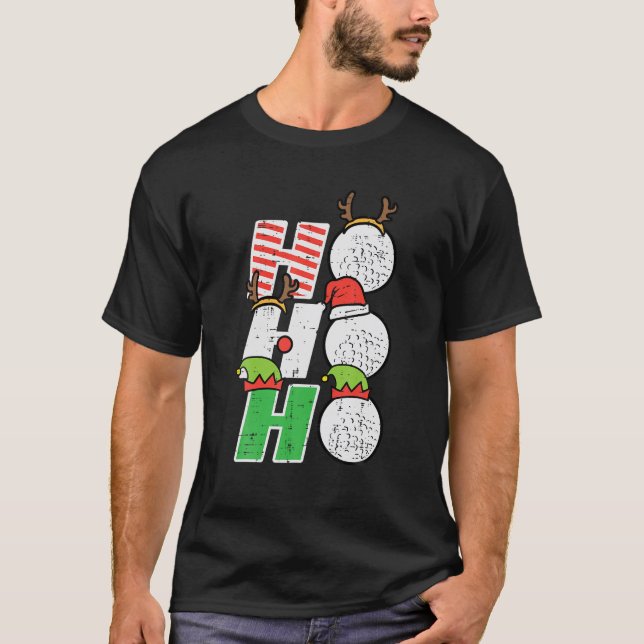 T-shirt Golf de Noël Ho Ho Ho Funny Xmas Golf Sports (Devant)