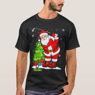 T-shirt Golf de Noël Père Noël Golfeur Noël Drôle de Noël 