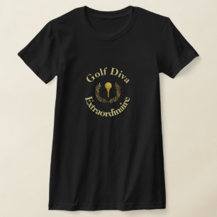 T-shirt Golf Diva Extraordinaire Gold Emblem