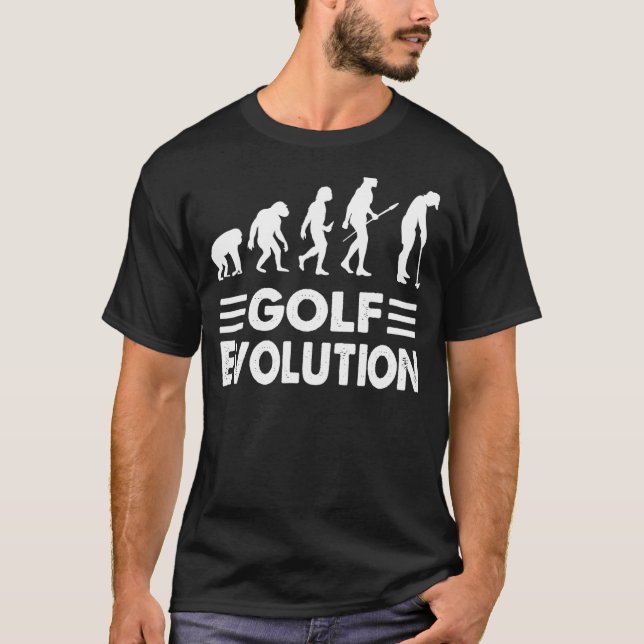 T-shirt Golf Evolution De Man Golf Pour Hommes Femmes Humo (Devant)