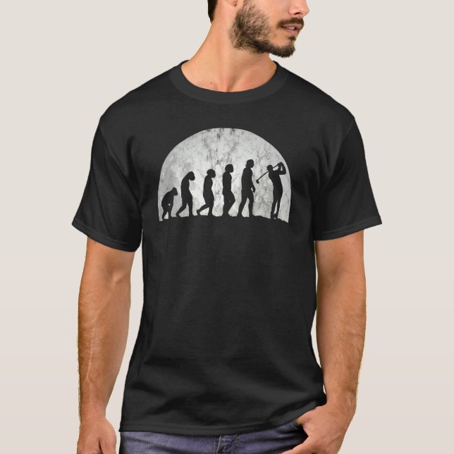 T-shirt Golf Evolution  Evolution Of Man Golfing (Devant)