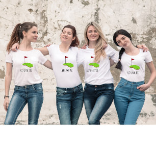 T-shirt Golf Let’s Par avec drapeau de golf sur vert blanc