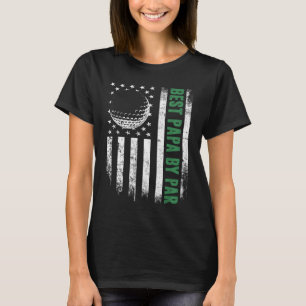 T-shirt Golf Lover Cadeau USA American Flag Best Papa By P
