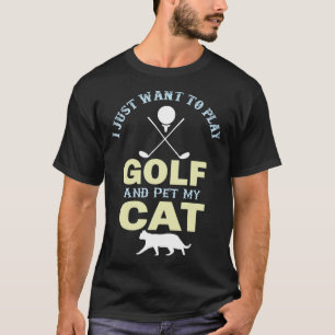 T-shirt Golf Maman Chaton Mignon Jouant au Golf  Été Golfe