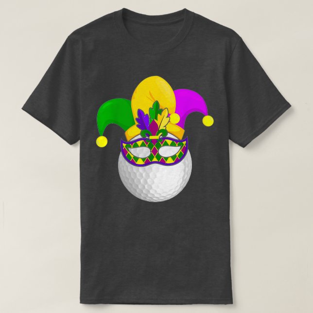 T-shirt Golf Mardi Gras Carnival Masque Jester Casquette G (Design devant)