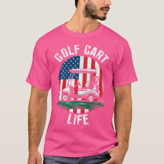 T-shirt Golf Panier Avec Drapeau Usa - Golf Panier Vie
