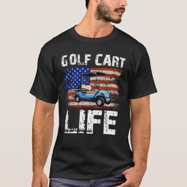 T-shirt Golf Panier Life Funky Golf Panier Avec Drapeau Us (Devant)