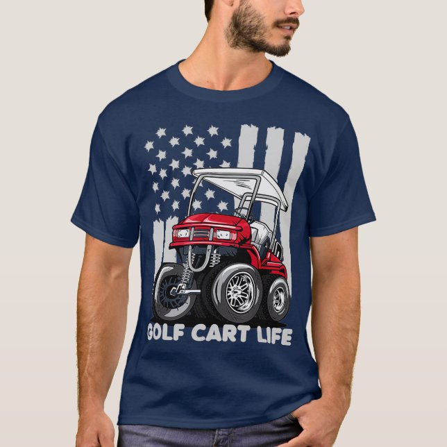 T-shirt Golf Panier Life Funny Golf Panier avec drapeau (Devant)