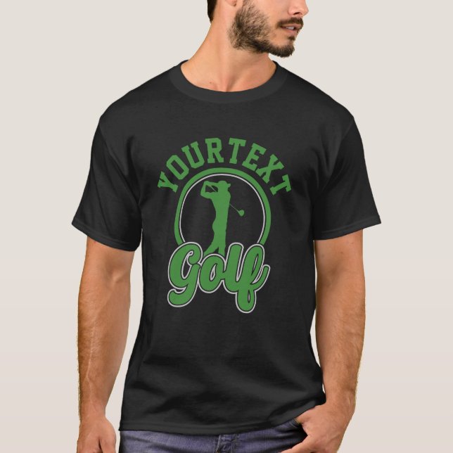 T-shirt Golf personnalisé AJOUTER NOM Retro Pro Golfeur Sw (Devant)