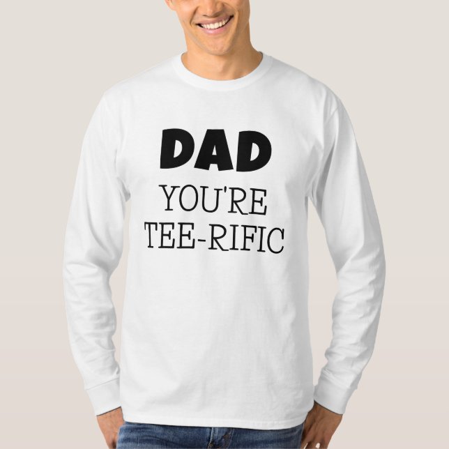 T-shirt Golf Pun Tee Rific Papa Long Manche Blanc (Devant)