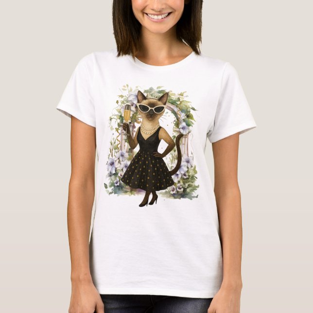 T-shirt Golf Siamese Cat Golfer Célébrer (Devant)