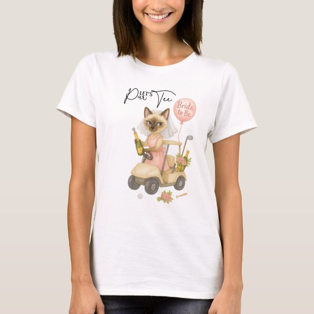 T-shirt Golf Siamese Cat Golfer Célébrer (Devant)