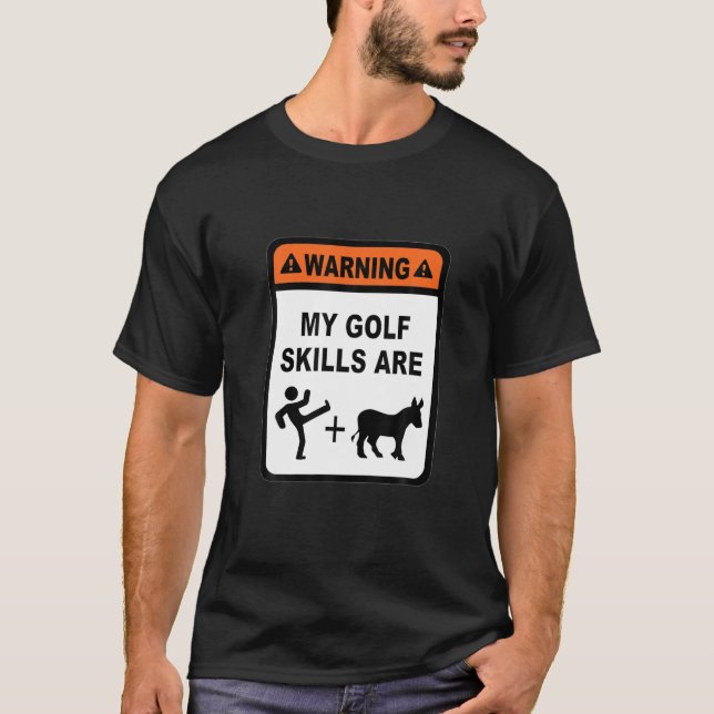 T-shirt Golf Skills Kick Donkey Clubs Ball Cool Fun Gag Gi (Devant)