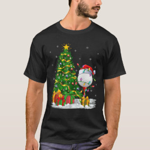 T-shirt Golf Sports Lover Matching Santa Hat Golf Ball Chr