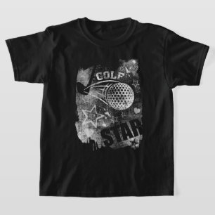 T-shirt Golf Star, Black Grunge Golf