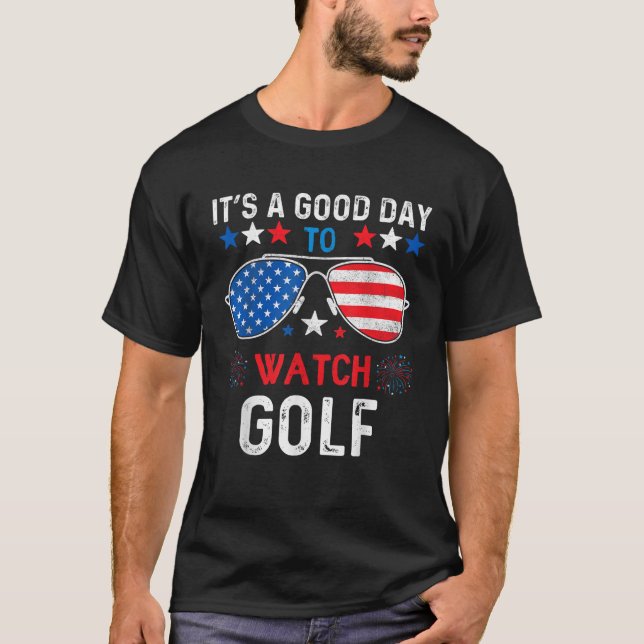 T-shirt Golf USA Support Team Sunglasses USA Drapeau (Devant)
