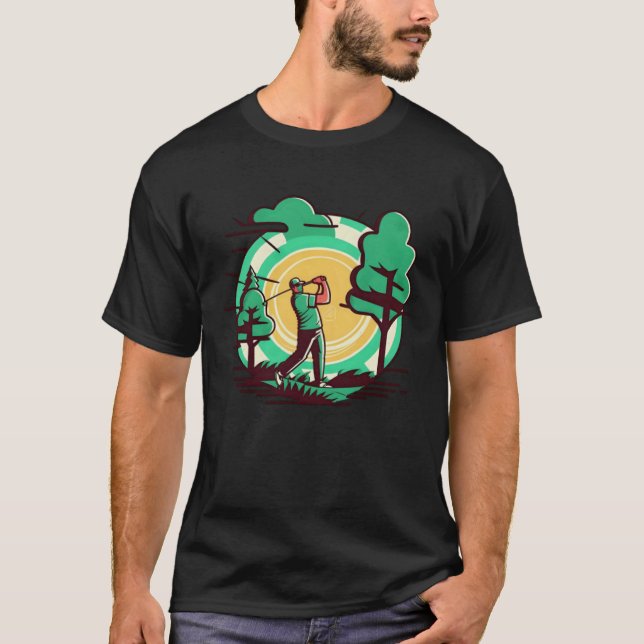 T-shirt Golf vintage Retro Sunset (Devant)